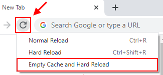 Instructions to empty cache and reload